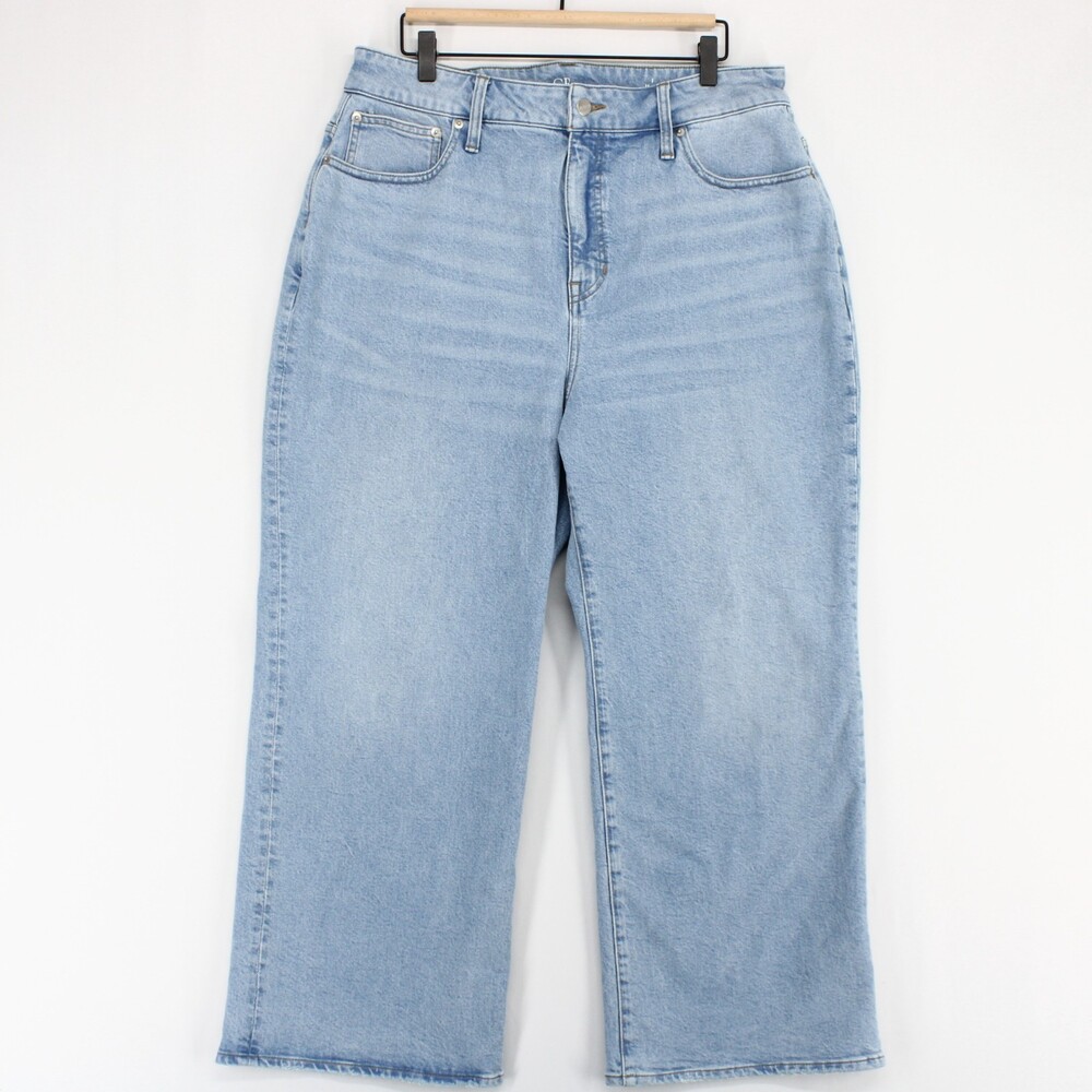 J. Crew Curvy Slim-wide Jeans Womens 33 Blue High Rise Wide Leg Stretch